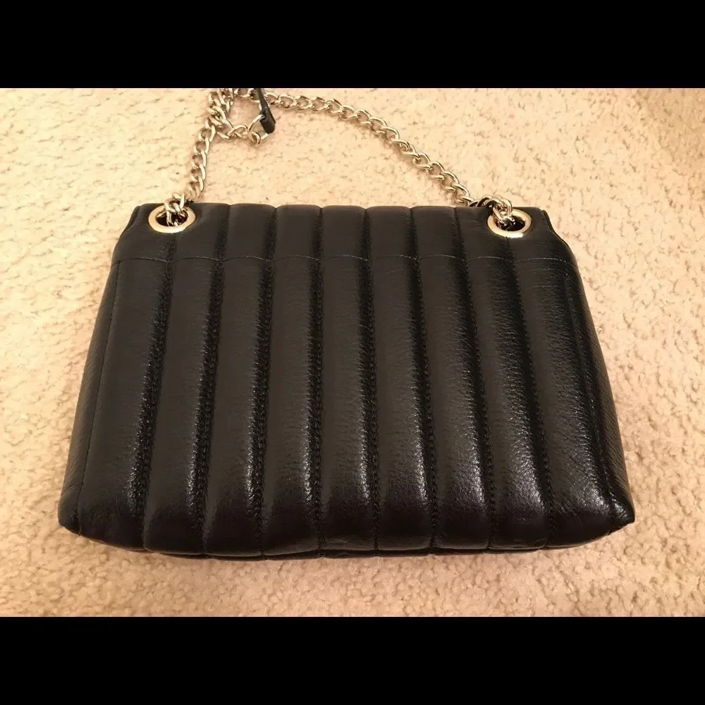 Kate Spade Coast Evangeline Black Leather Bag with Gold Chain Strap - Picture 8 of 8